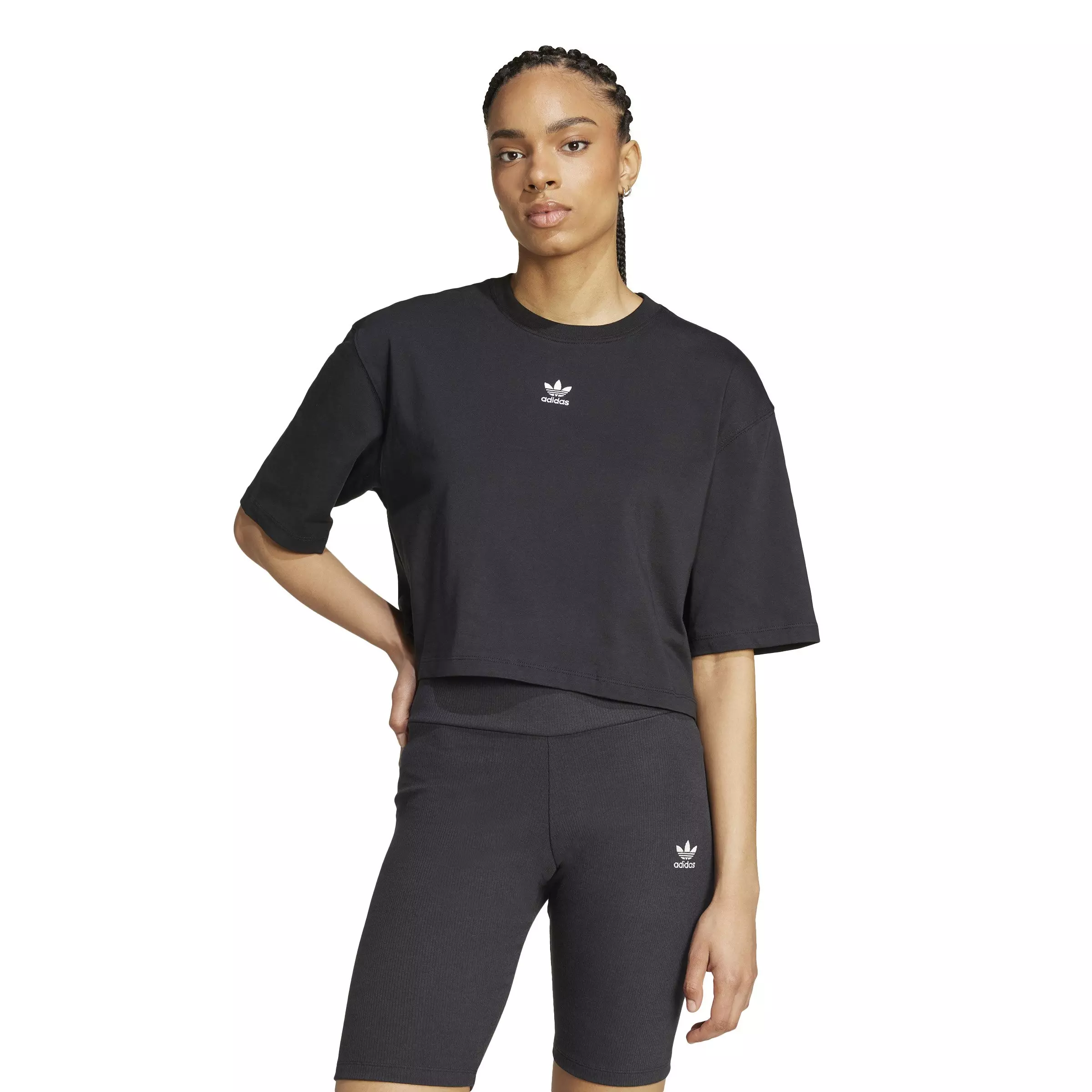 【ADIDAS ORIGINALS】◆ESSENTIALS CROP TOP◆正規品◆ adidas Originals Women's Essentials Crop T-Shirt -Black